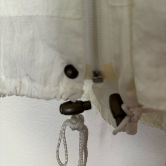 Rare Vintage Tommy Hilfiger White Windbreaker Jacket Anorak hood Size Large - Picture 7 of 11